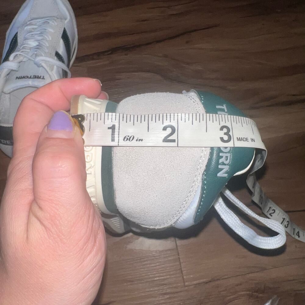 Cream Green Tretorn Suede Rawlins Retro Sneaker Clean Girl Tennis Shoe Size 6M - Picture 14 of 15